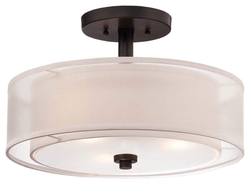 3 Light Semi Flush