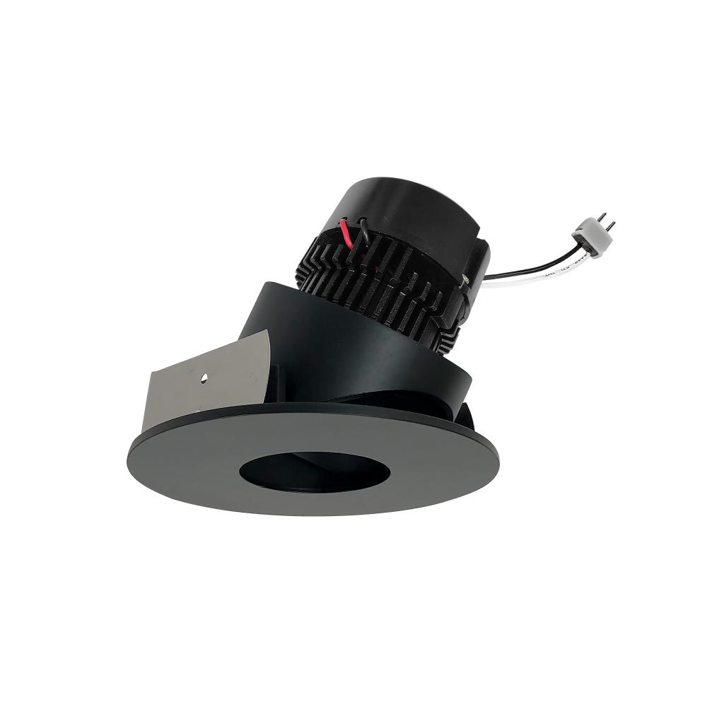 4" Pearl Low Voltage LED Round Adjustable Pinhole Retrofit, 950lm / 11W, 3000K, Black Pinhole /