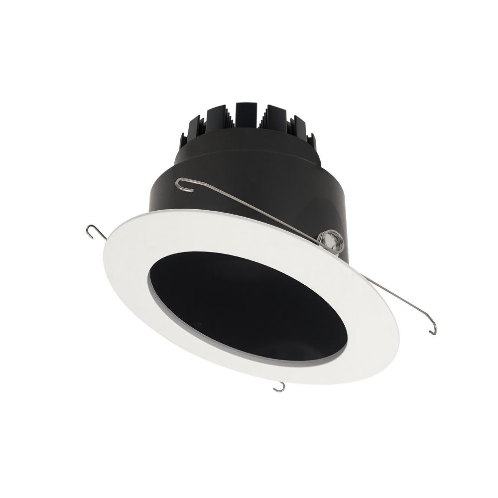 6" Marquise III Round Slope Reflector, 1200lm, 2700K, Flood Optic, Black Reflector/White Flange