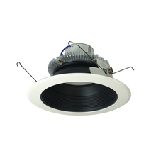 Nora NLCBC2-65235BW/10 - 6" Cobalt Click Round Retrofit Baffle, 1000lm / 12W, 3500K, Black Baffle / White Flange