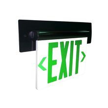 Nora NX-815-LEDGMB - Recessed Adjustable LED Edge-Lit Exit Sign, Battery Backup, 6" Green Letters, Single Face /