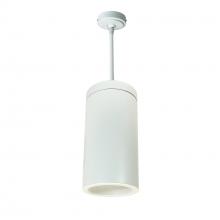 Nora NYLS3-6P1L230FC12WWW - 6" Sapphire III Pendant Mount White Cylinder, Matte Powder White Reflector/Matte Powder White