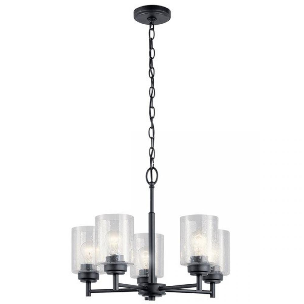 5 Light Chandelier Black