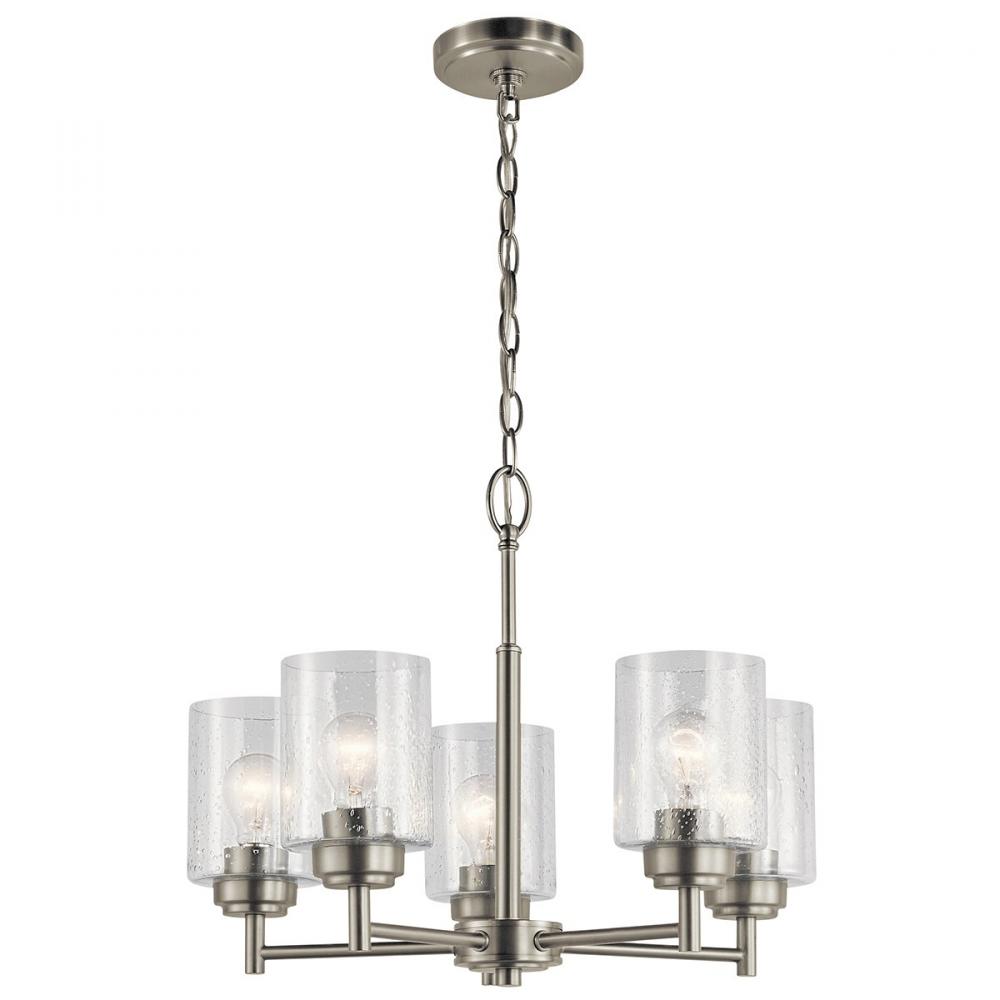 5 Light Chandelier Brushed Nickel