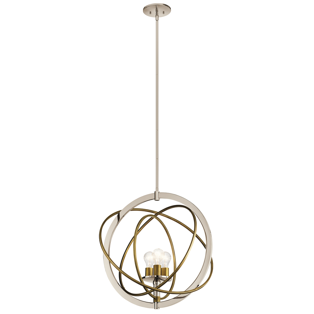 Ibis 3 Light Medium Pendant Polished Nickel