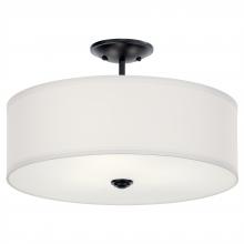 Kichler 43692BK - 3-Light Semi Flush