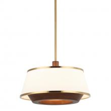 Varaluz 520P03SBW - Desert Flyer 3-Lt Convertible Pendant/Semi-Flush - Satin Brass/Medium Walnut