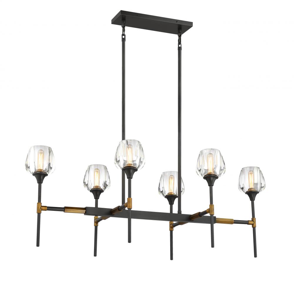 Chandelier Urban Bronze + Aged Brass E12