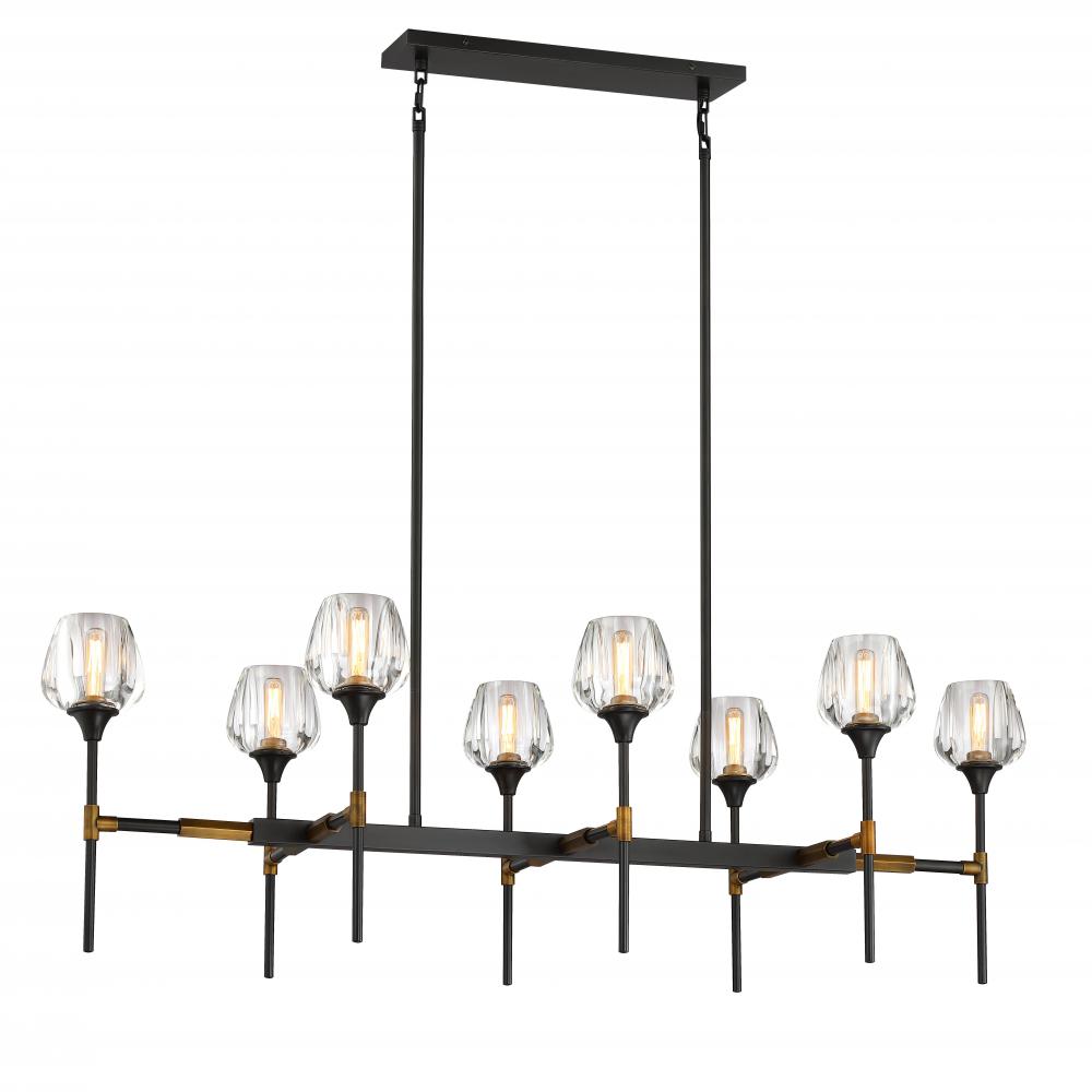Chandelier Urban Bronze + Aged Brass E12