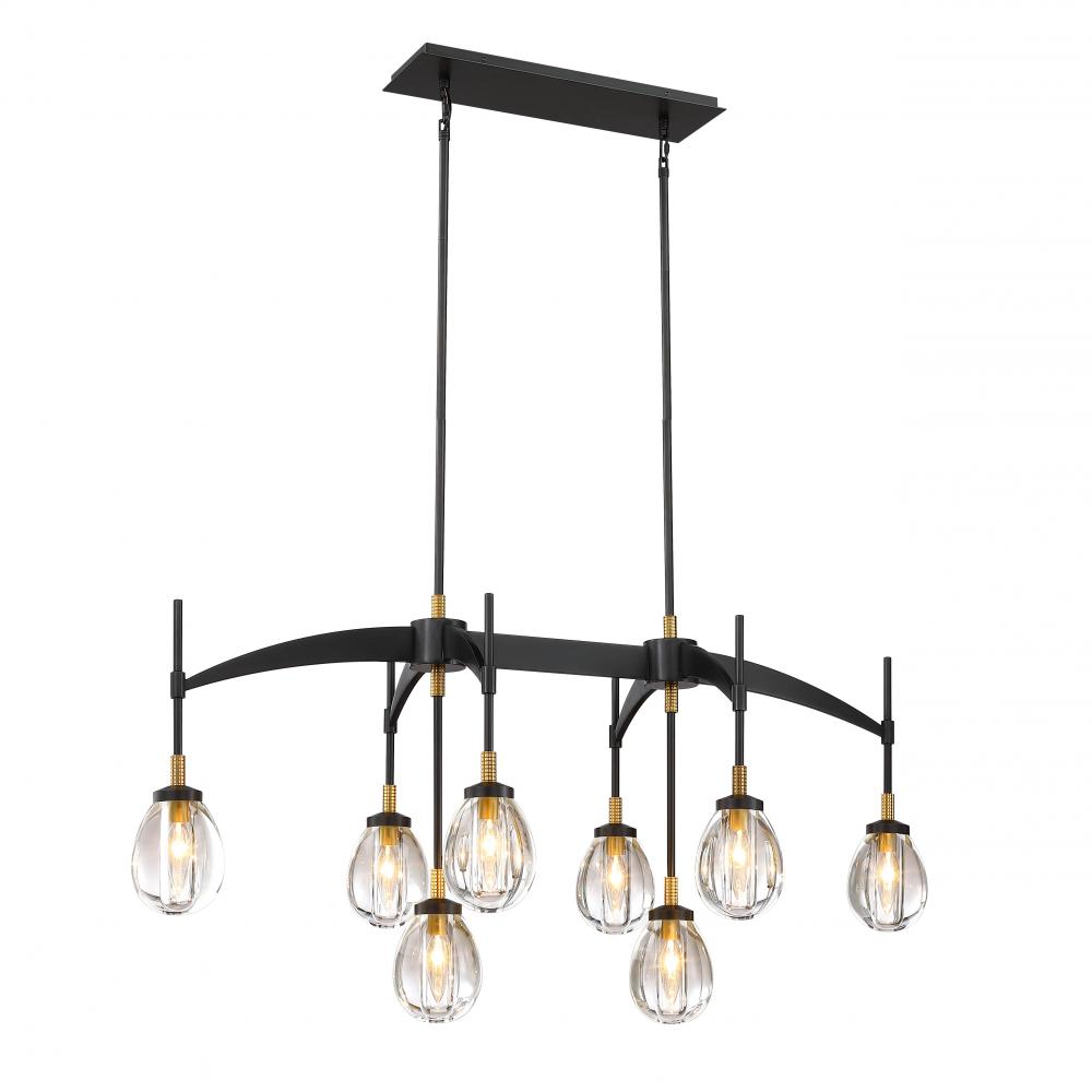 Chandelier Urban Bronze + Brushed Gold E12
