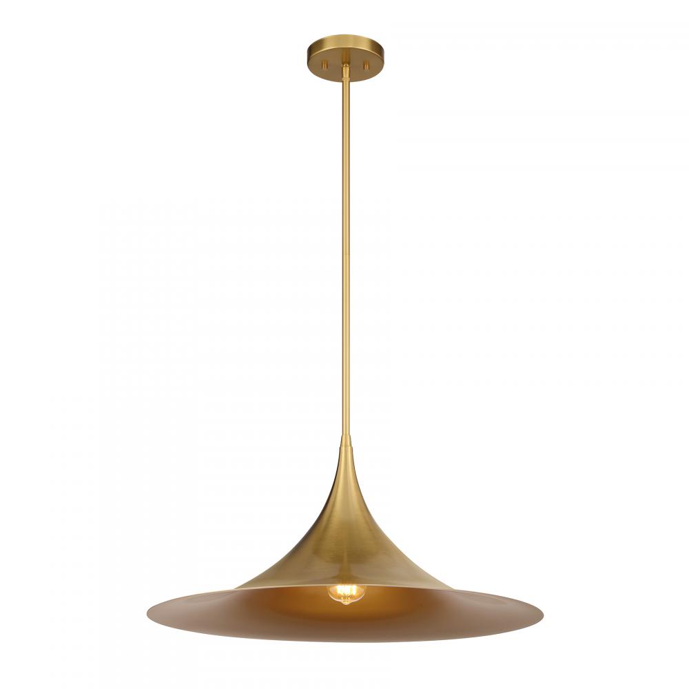 Bowdin 1-Light Pendant in Warm Brass