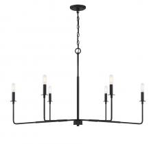 Savoy House 1-2221-6-89 - Salerno 6-Light Chandelier in Matte Black