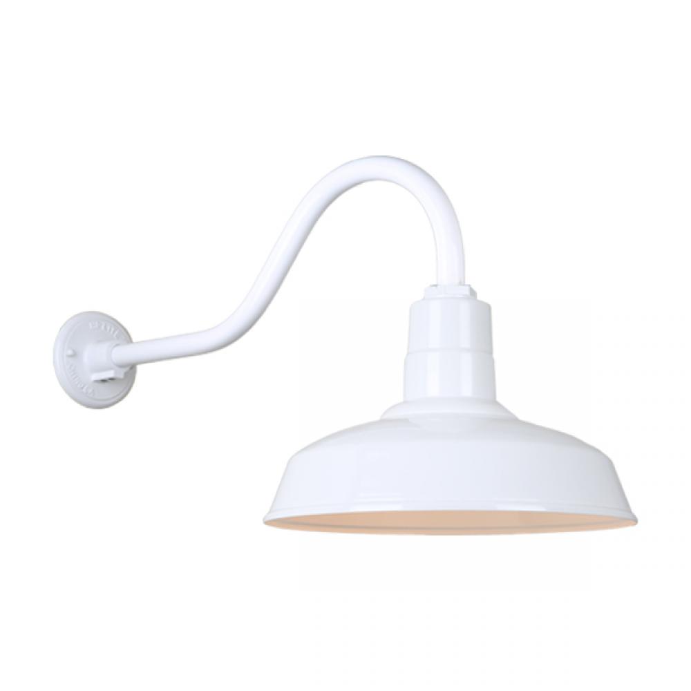 14" Gooseneck Light Warehouse Shade, QSNHL-A Arm