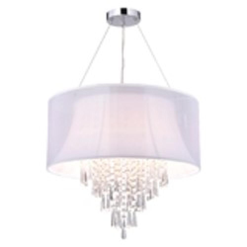 Juda by Marchand - White Double Drum Pendant 4-60w candle chrome finish