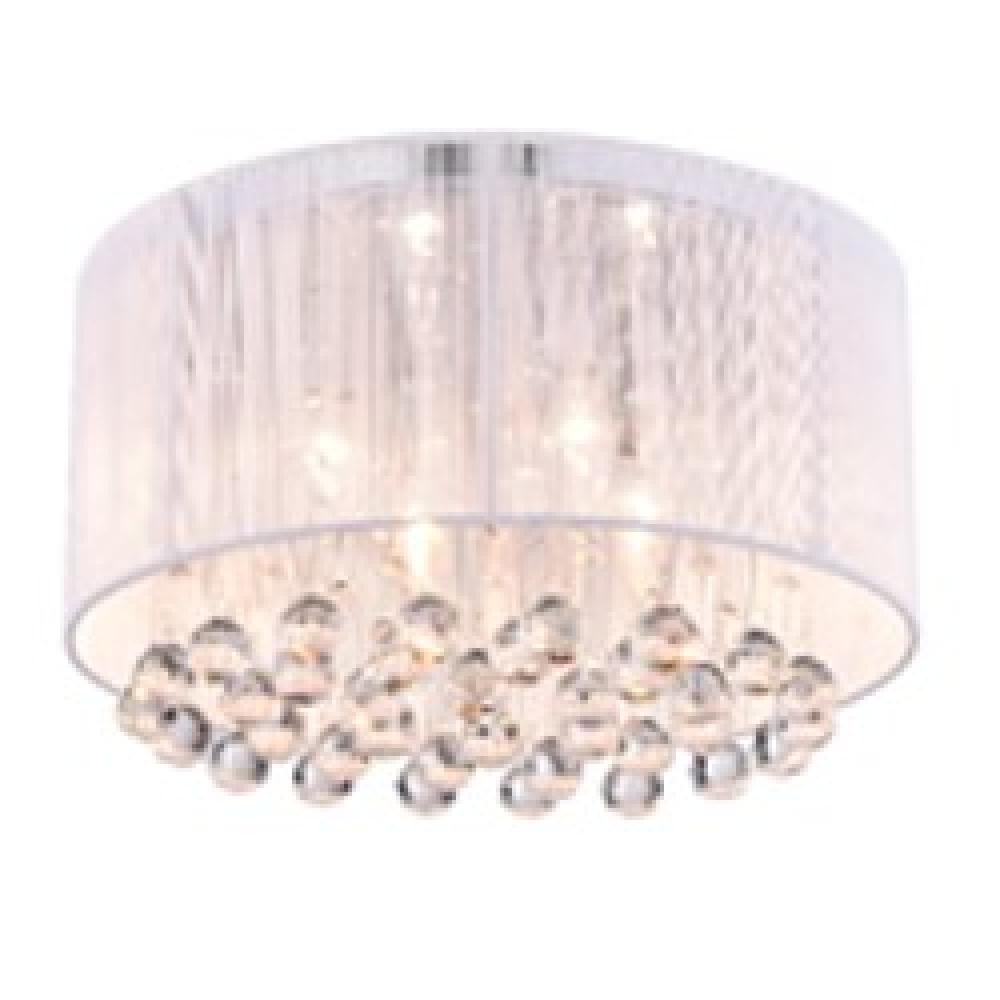 Juda by Marchand - White thread flushmount with crystal 4-40w candle