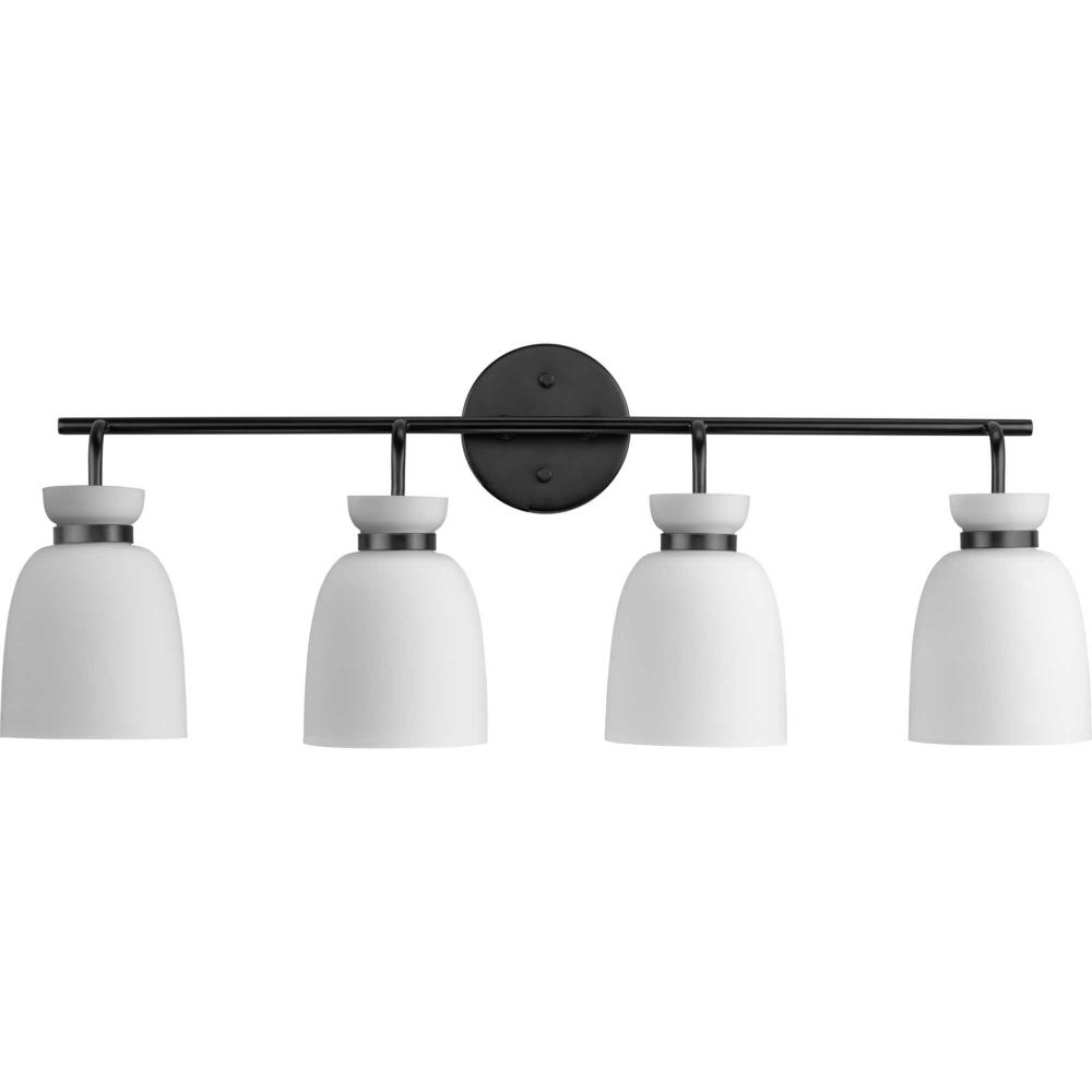 Lexie Collection Four-Light Matte Black Contemporary Vanity Light