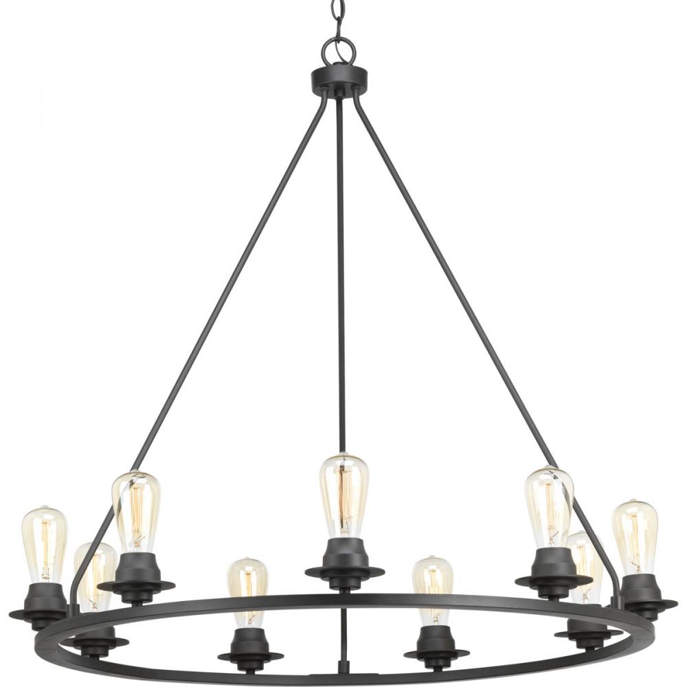 Debut Collection Nine-Light Graphite Farmhouse Chandelier Light