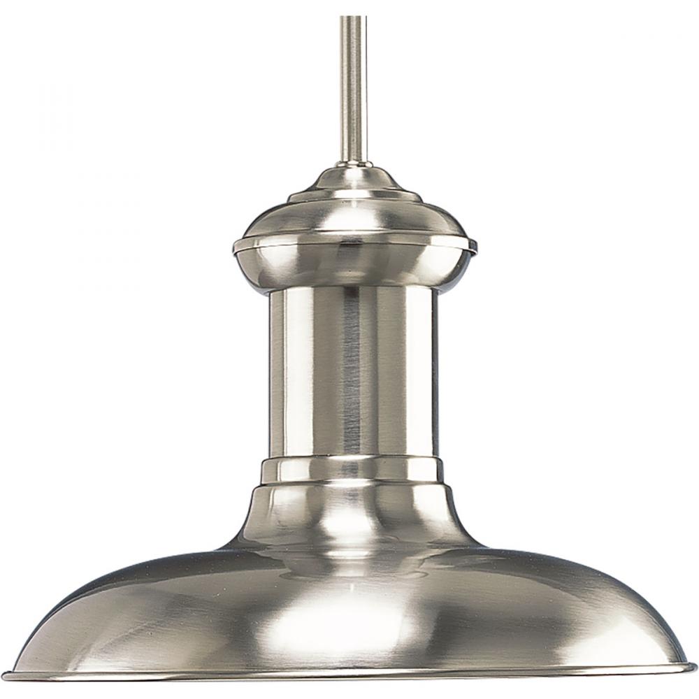 Brookside LED Collection Brushed Nickel Spun Metal Shade Coastal LED Pendant Light