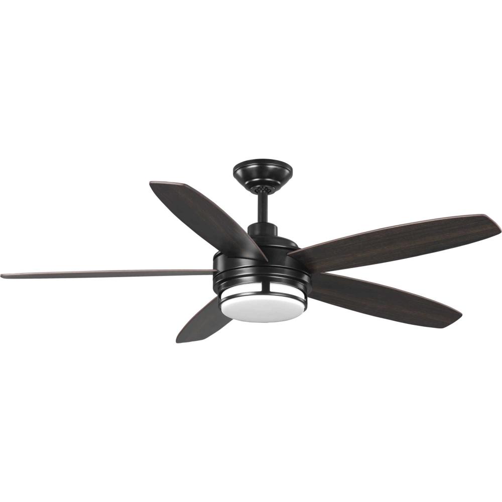 Albin Collection 54" Indoor/Outdoor Five-Blade Black Ceiling Fan