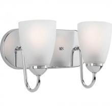 Progress P2707-15 - Two-Light Polished Chrome Etched Glass Traditional Bath Vanity Light