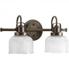 Progress P2991-74 - Archie Collection Two-Light Venetian Bronze Clear Double Prismatic Glass Coastal Bath Vanity Light