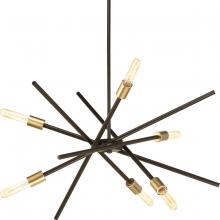 Progress P400108-020 - Six-Light Antique Bronze Mid-Century Modern Chandelier