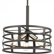 Progress P500011-143 - Three-Light Graphite Global Pendant Light