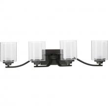 Progress P300123-143 - Kene Collection Four-Light Graphite Clear Glass Craftsman Bath Vanity Light