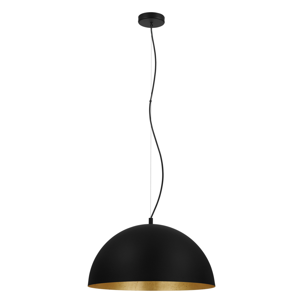 1 LT Pendant w/ Black Finish & Black w/ Gold Leaf Interior Shade