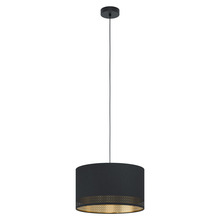 Eglo 99273A - Esteperra - Single Light Pendant Black finish Black Exterior and Gold Interior Shade