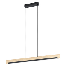 Eglo 99293A - Integrated LED Linear Pendant Black and wood finish With White Acrylic Diffuser