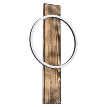 Eglo 99353A - 1 LT Integrated LED Wall Light With a Brushed Pine Wood finish and Structured Black Shade