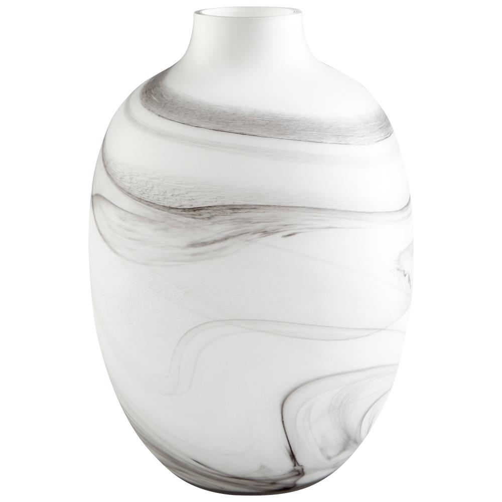 Moon Mist Vase White And Black Swirl - Large