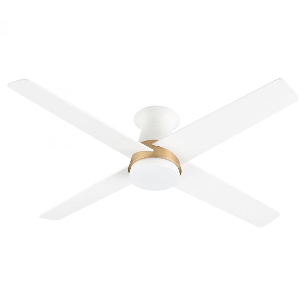 Santa Ana Ceiling Fan | Aged Brass | Studio White