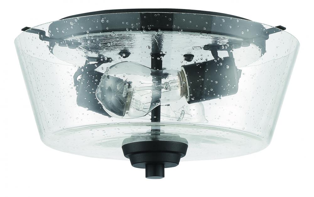 Grace 2 Light Flushmount in Espresso (Clear Seeded Glass)