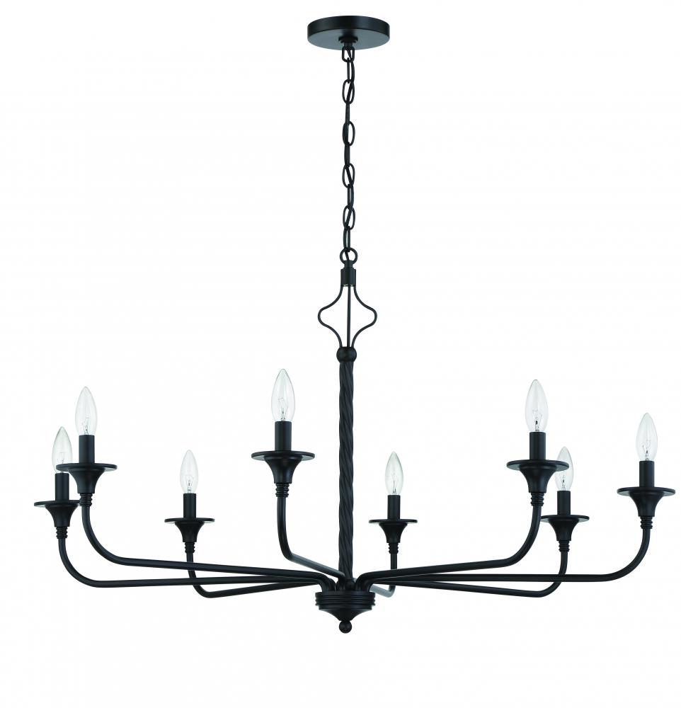 Jolenne 8 Light Chandelier in Flat Black