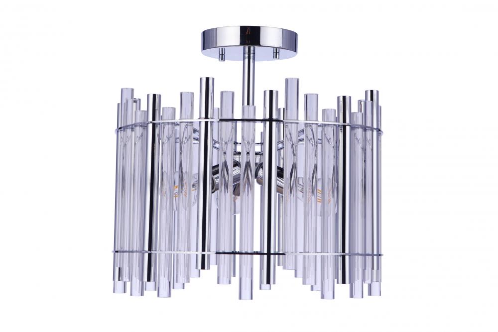 Reveal 3 Light Semi Flush in Chrome