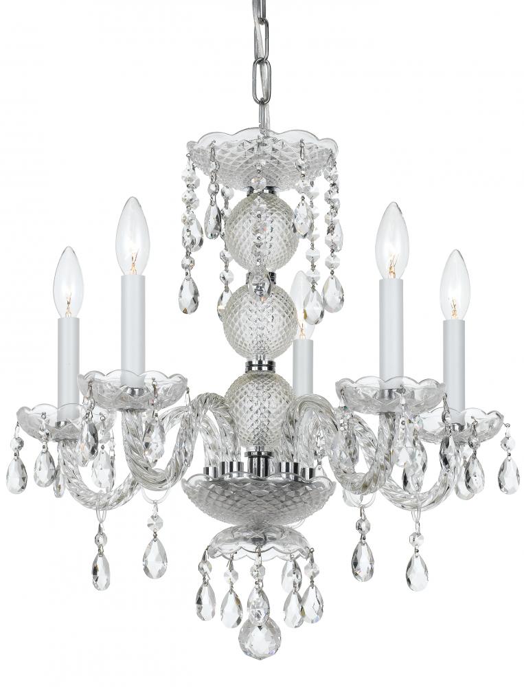 Crystorama Traditional Crystal 5 Light Clear Crystal Chrome Mini Chandelier