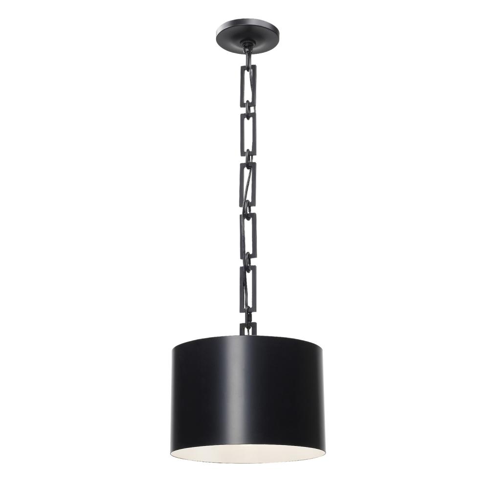 Brian Patrick Flynn Alston 1 Light Matte Black + White Mini Pendant