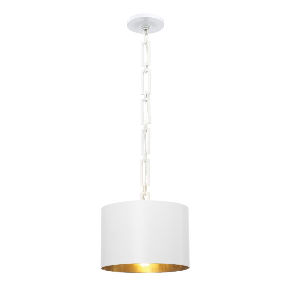 Brian Patrick Flynn Alston 1 Light Matte White + Antique Gold Mini Pendant