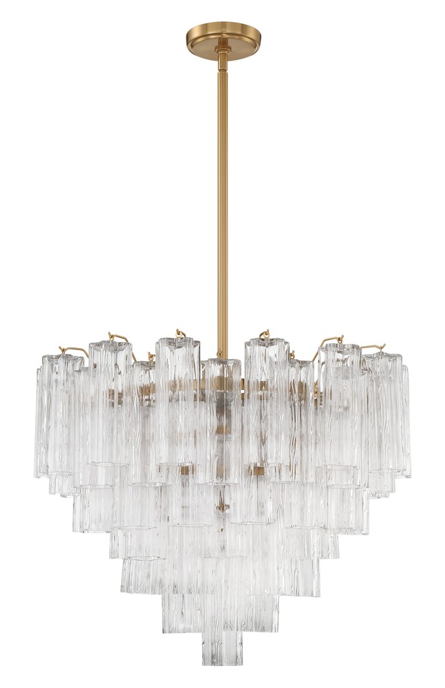 Addis 12 Light Aged Brass Chandelier