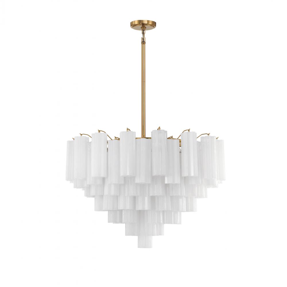 16 Light Aged Brass Chandelier
