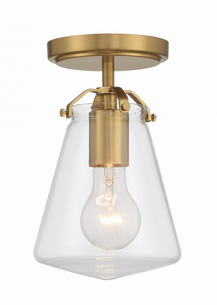 Voss 1 Light Luxe Gold Semi Flush Mount