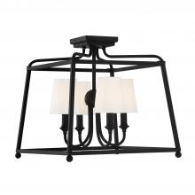 Crystorama 2243-BF - 4 Light Black Ceiling Mount