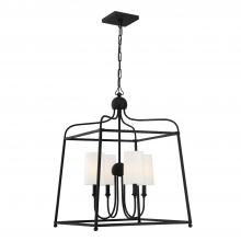 Crystorama 2244-BF - 4 Light Black Chandelier