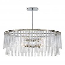 Crystorama 398-CH - Bleecker 8 Light Polished Chrome Oval Chandelier