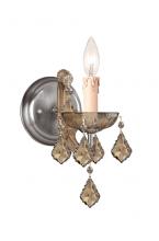 Crystorama 4471-AB-GT-MWP - Maria Theresa 1 Light Golden Teak Hand Cut Crystal Antique Brass Sconce