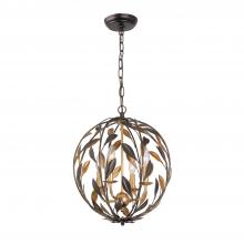 Crystorama 504-EB-GA - 4 Light English Bronze + Antique Gold Sphere Mini Chandelier