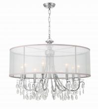 Crystorama 5628-CH - Hampton 8 Light Drum Shade Polished Chrome Chandelier