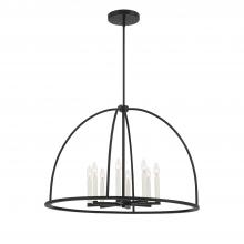 Crystorama ABB-3008-BK - Abbott 8 Light Black Chandelier